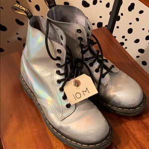 Holographic Silver Doc Martens